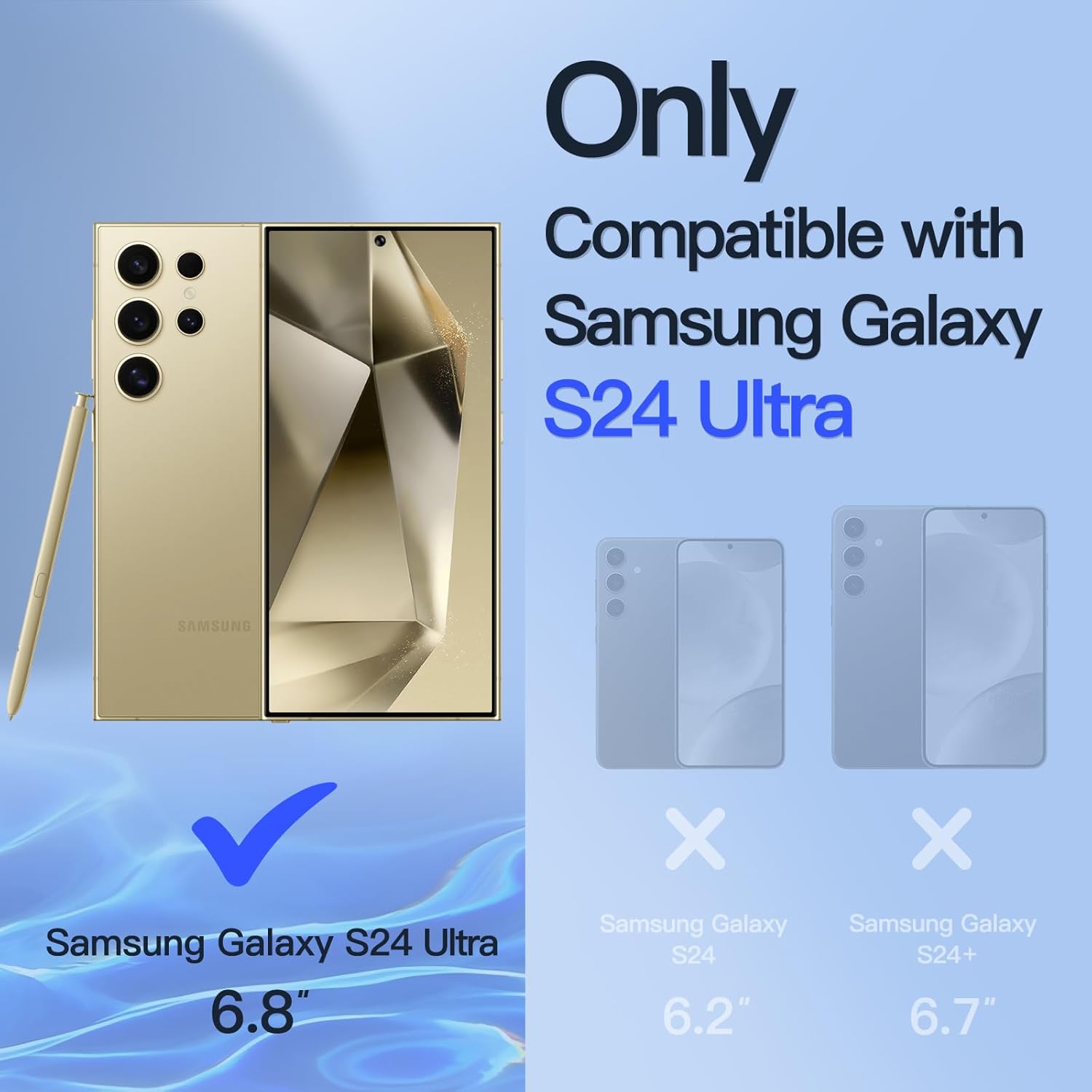 JETech Privacy Screen Protector for Samsung Galaxy S24 Ultra 5G 6.8-Inch with Camera Lens Protector, Anti-Spy Flexible TPU Film, Fingerprint Unlock Compatible, 2-Pack Each