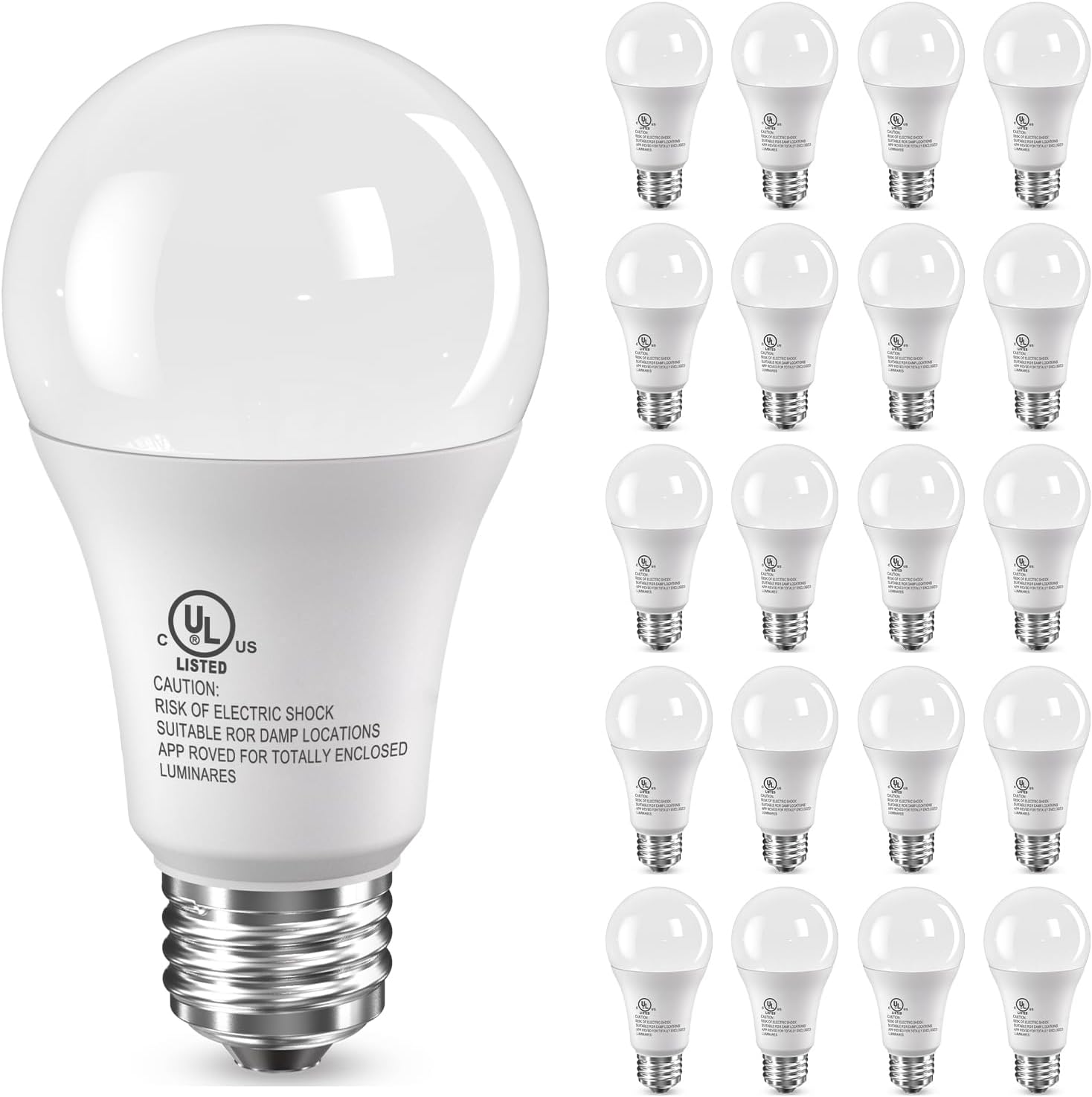 TJOY 20 Pack LED Light Bulbs, 100 Watt Equivalent A19, 5000K Daylight LED Bulbs, 15W Bright White Light Bulbs, Energy Saving Light Bulb with E26 Standard Base, 1500 Lumens Non Dimmable Lamp Bulb