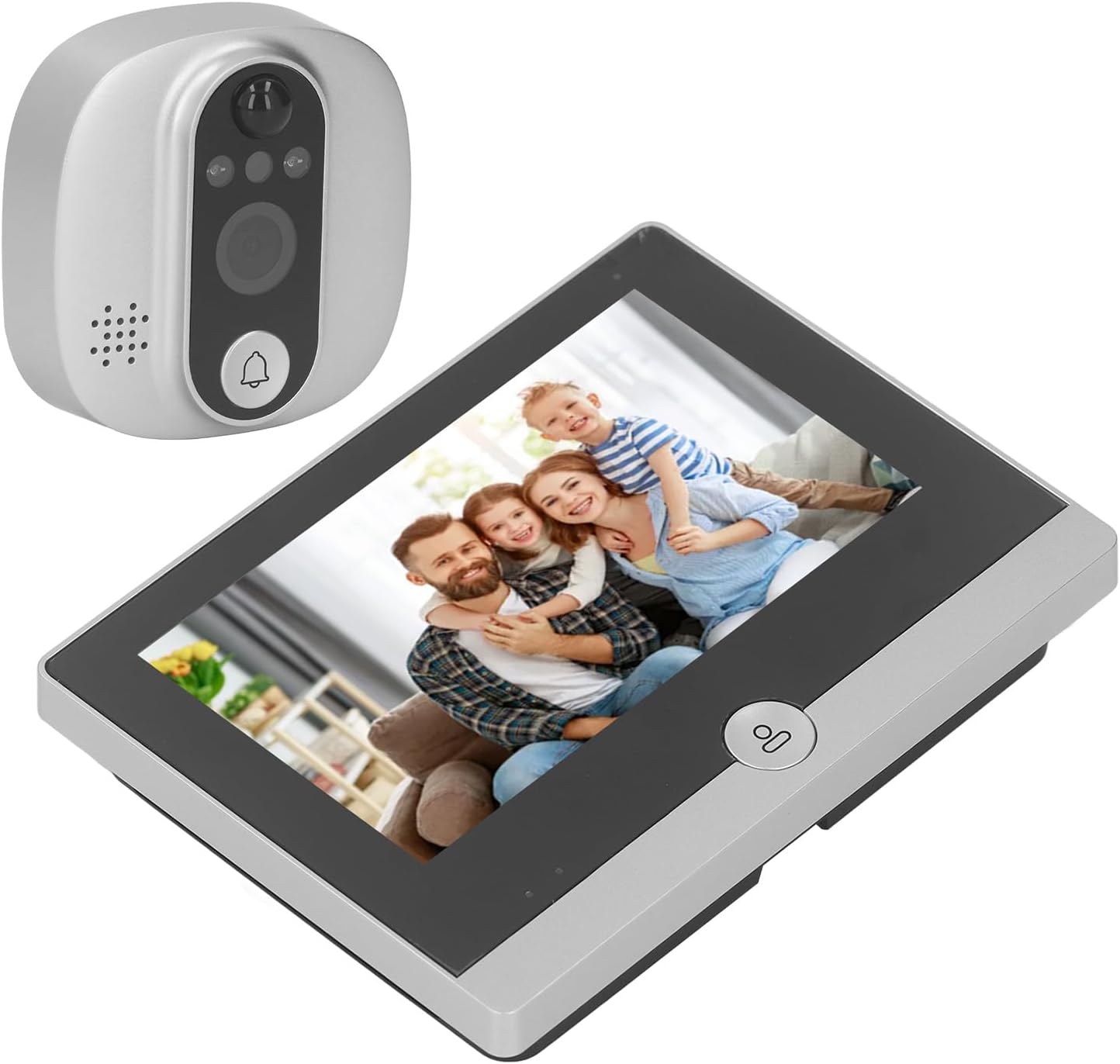 WALFRONT WiFi Door Viewer Smart Peephole Camera Motion Detection 1080P 4.3 Inch Color LCD Two Way Intercom Night Wide Angle 128G Card Supported
