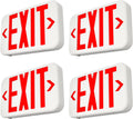 FREELICHT Red LED Exit Sign with Battery Backup，Exit Sign for Business，Easy to Install，UL Certified，AC 120/277V，Pack of 4