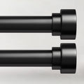 2 Pack Curtain Rods for Windows 72 to 144, 1 Inch Adjustable Black Heavy Duty Long Window Curtain Rod, Modern Style Indoor Outdoor Drapery Rods with End Caps, Size 32" - 150"