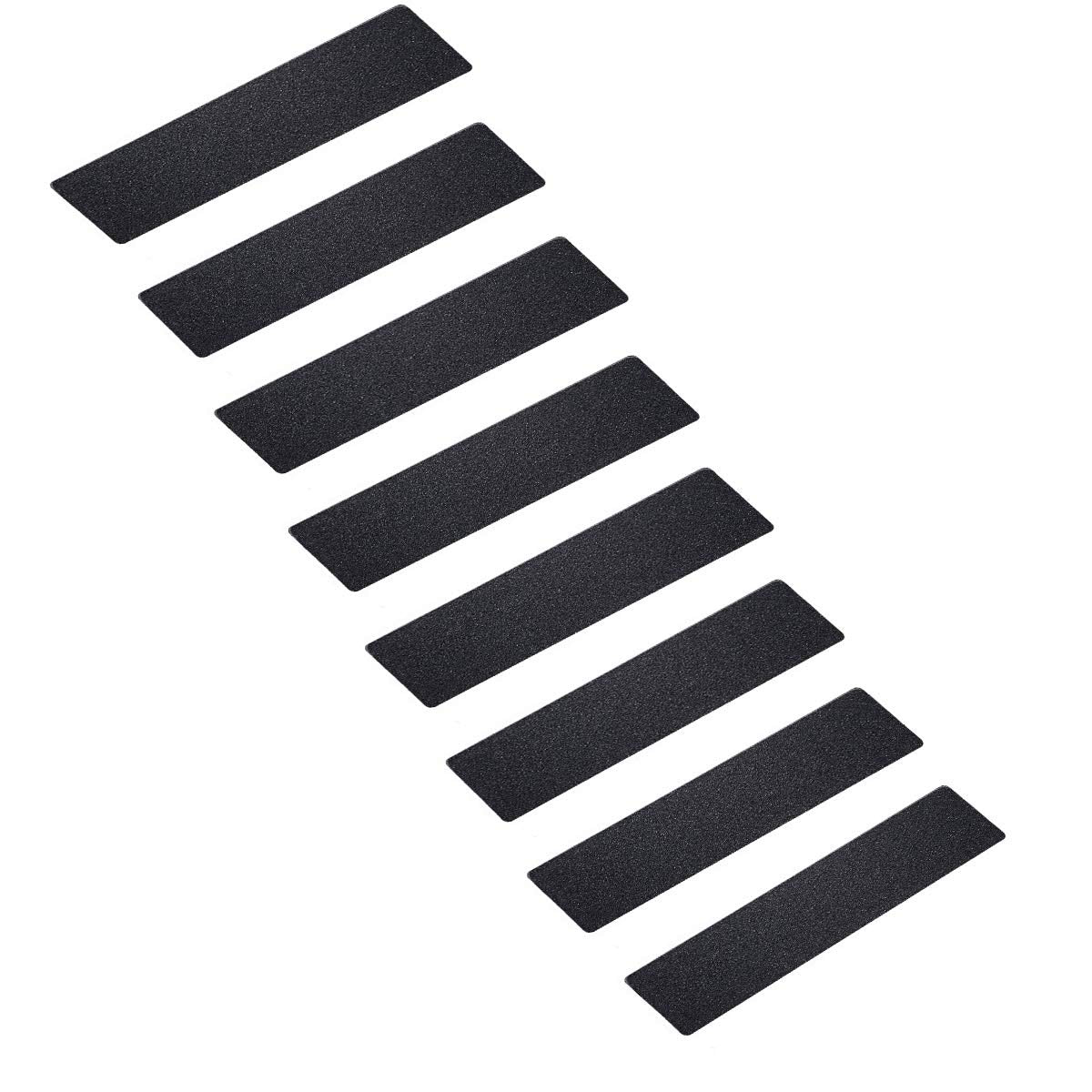 6 x 24 Inch Black 80 Grit Slip Resistant Safety Treads - Premium 10 Pre-Cut Outdoor Safety Tape - Rounded Corners