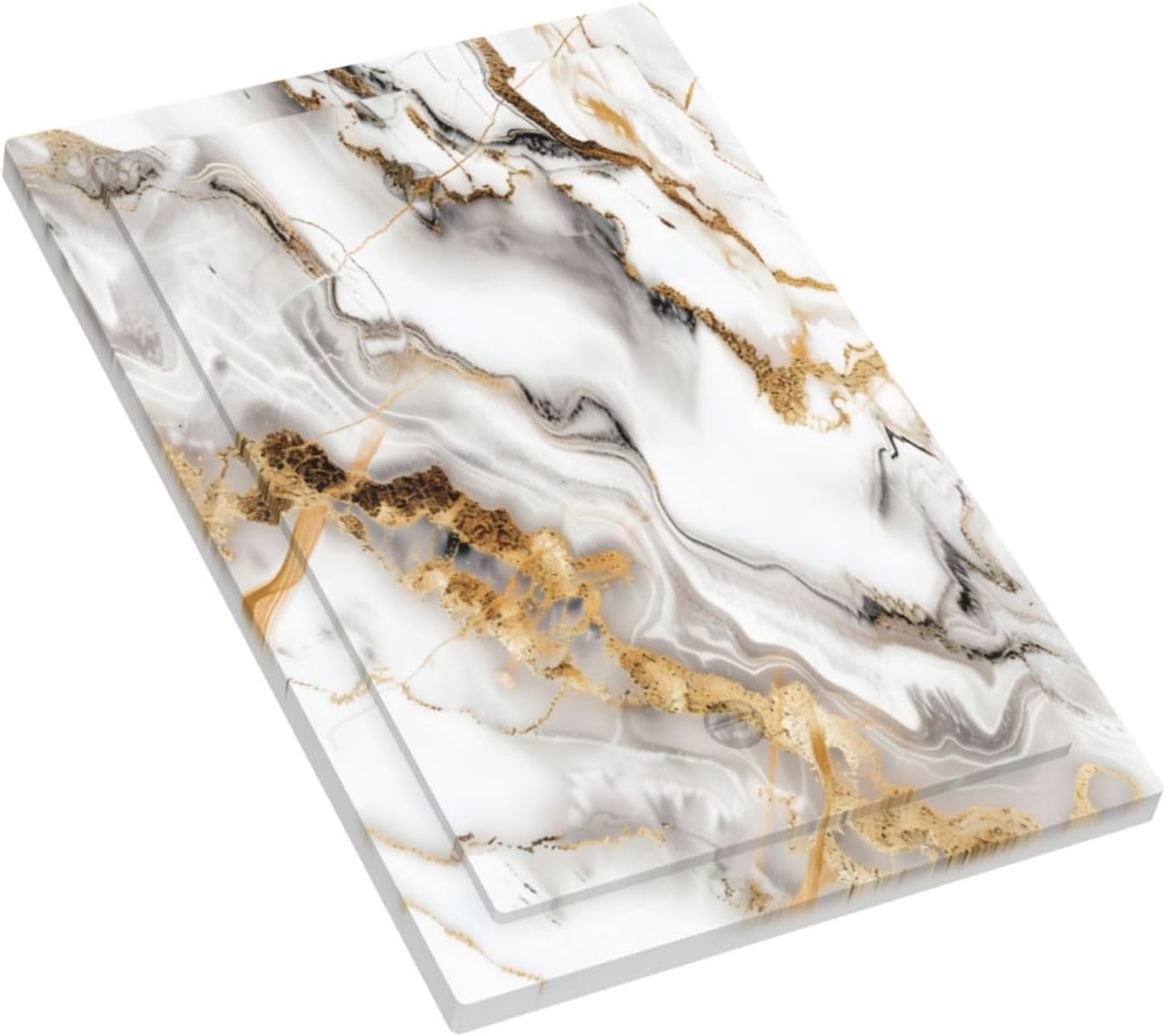 Luxurious Marble Abstract White Gold Tile Modern Simplicity Light Switch Cover Plate 1 Gang No Device Blank Electrical Wall Plates Faceplate Decorative Switch Plate Covers for Bathroom Kitchen Decor