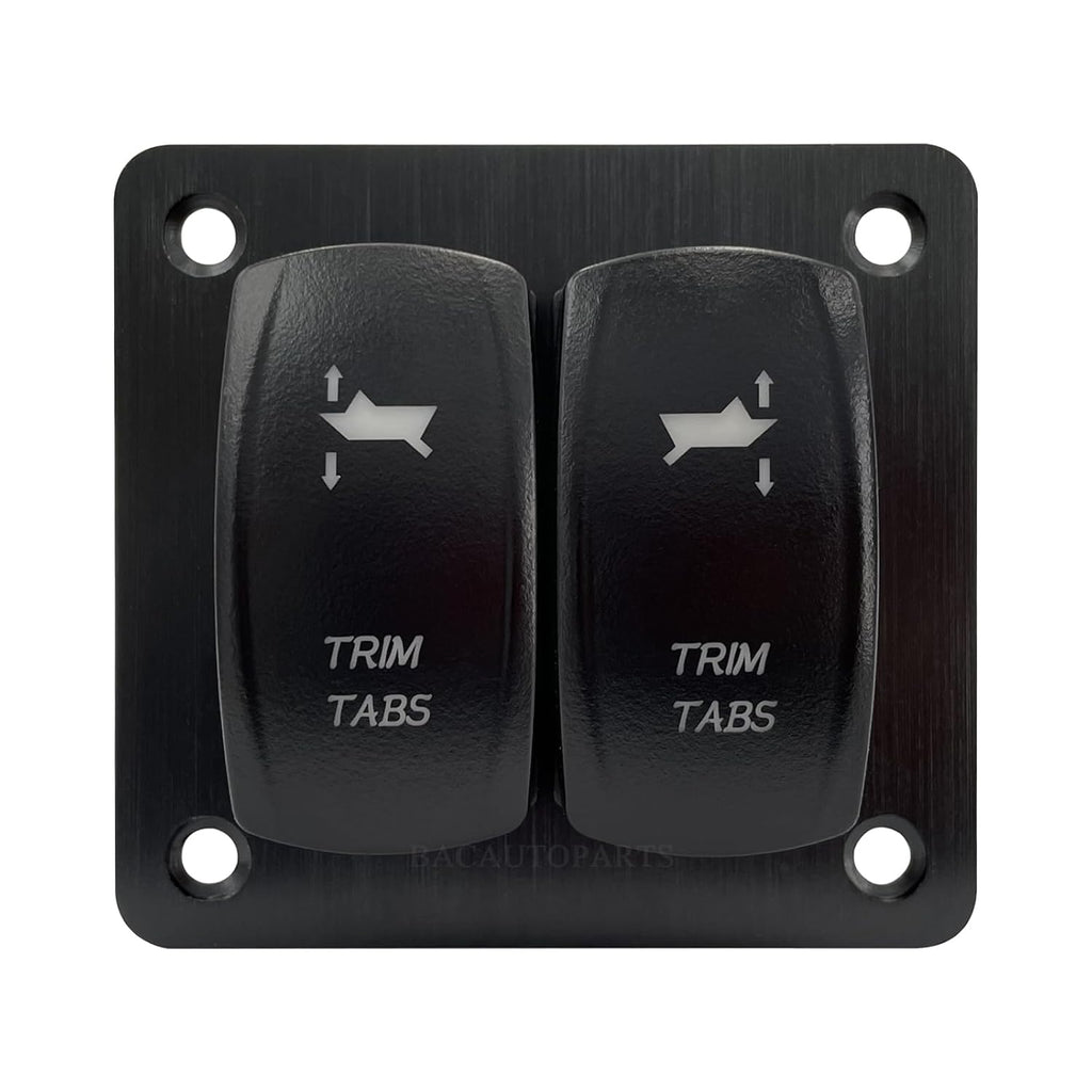 Red Led Trim Tabs Panel (ON)-Off-(ON) Momentary Rocker Switch Panel 3 Way Toggle Switch Panel for Marine Boat Pontoon Yacht Console 12V/20A 24V/10A Waterproof I