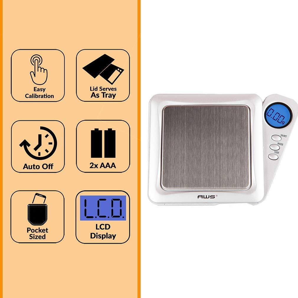 American Weigh Scales 650g x 0.1g Digital Pocket Scale 0.1g Accuracy-Blade Series | Precision Mini Scale, Small Digital Gram Scale for Kitchen, Gold, Gems & Coin Scale, Smart Digital & Compact Scale