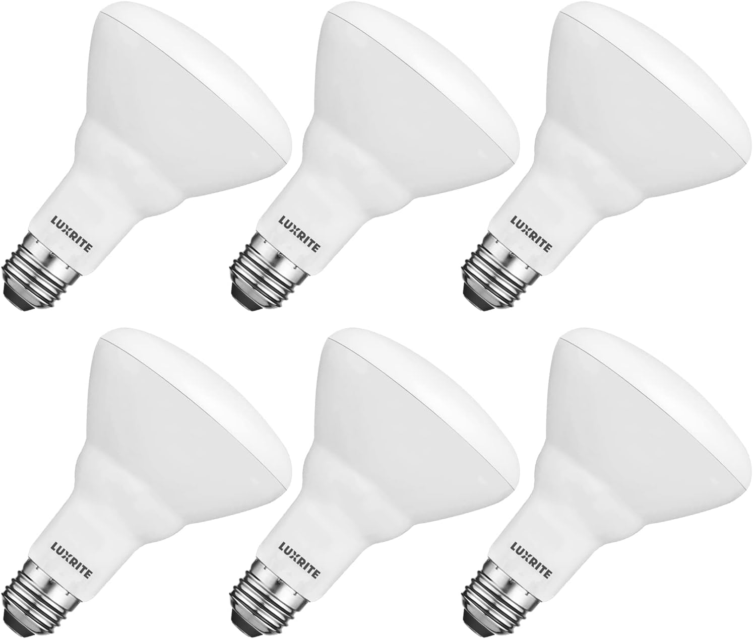 LUXRITE 6-Pack BR30 LED Bulb, 65W Equivalent, 4000K Cool White, Dimmable, 650 Lumens, LED Flood Light Bulbs, 8.5W, Energy Star, E26 Medium Base, Damp Rated, Indoor/Outdoor - Living Room and Kitchen