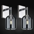 Modern Crystal Wall Sconces Set of Two Indoor Chrome Wall Lamp Vanity Wall Lighting for Bathroom Bedroom Living Room Stair（2Pack）