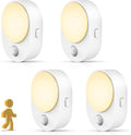 L LOHAS LED Plug in Night Light with Motion Sensor and Dusk to Dawn Sensor,[4-Pack] Night Lights Plug into Wall,3000K Soft White,30/60/100LM Dimmable Nightlight for Bathroom Hallway Kitchen