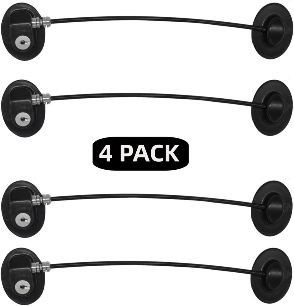 Refrigerator Door Lock, File Drawer Lock, Freezer Door Lock and Child Safety Cabinet Lock by REZIPO Black (4)