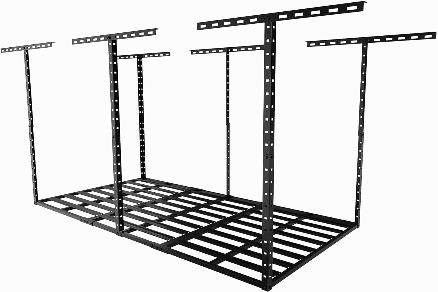 SunsGrove 3x6 Overhead Garage Storage Rack Organization, Adjustable Ceiling Mounted Storage Racks, 800LBS Weight Capacity, 22"-40" Ceiling Dropdown, Hammertone Black