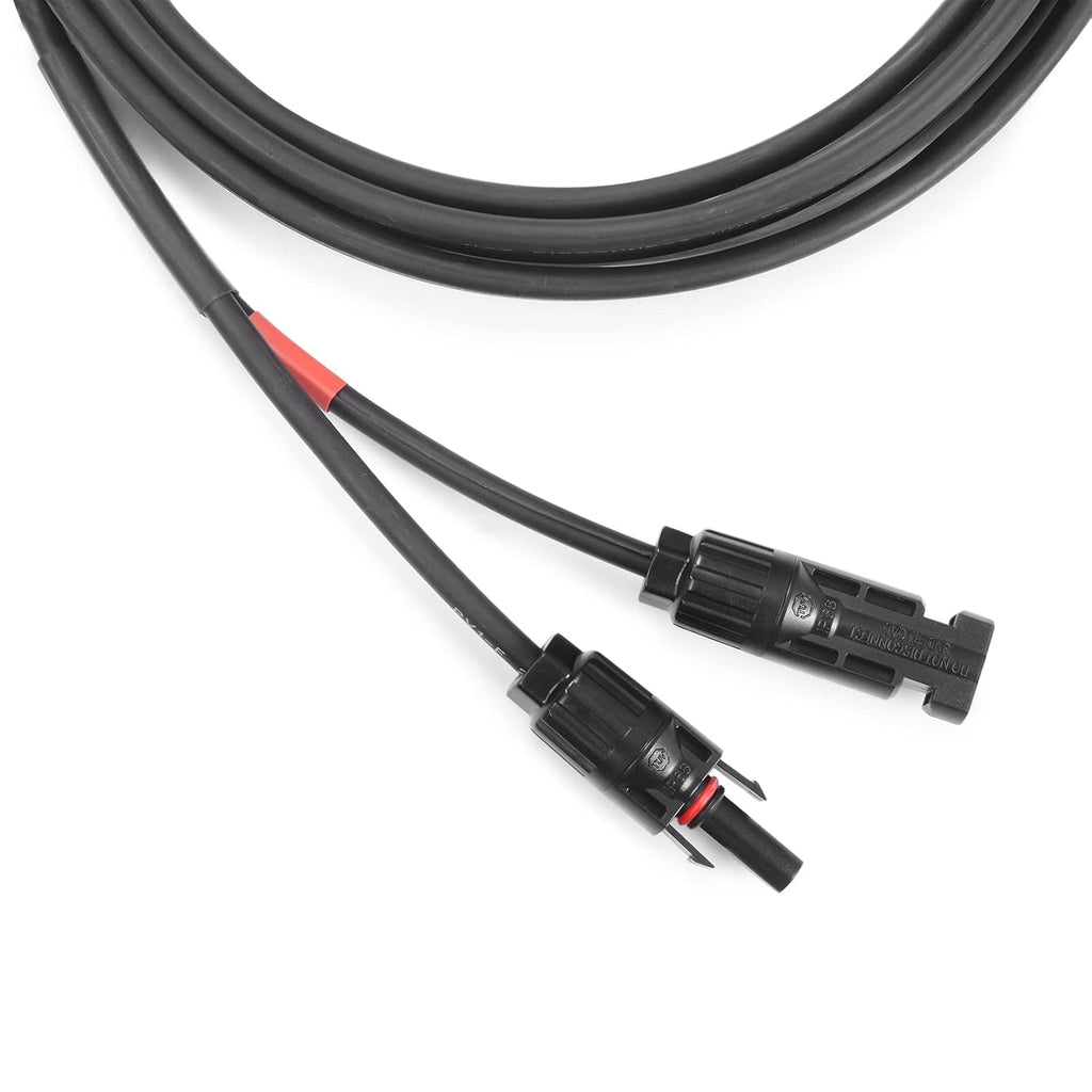 Solar Cable 20 Feet 2x12 AWG Twin Wire Solar Extension Cable, Copper Strand with Female and Male Connectors on Single end, Solar Panel Cable Wire & Adaptor for Home, Shop and RV Solar Panels