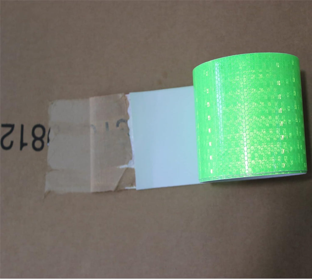 Green Reflective Tape Outdoor Waterproof 4 inch Wide, High Visibility Warning Industrial Marking Tape, Safety Stickers (68 feet,5 Rolls)