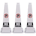 OrangeStar 3-Pack 28" No Parking Cones, Large 4-Sided Traffic Cones with Heavy Rubber Base for Parking Lot Control, Safety, Driveway | Indoor Outdoor Use