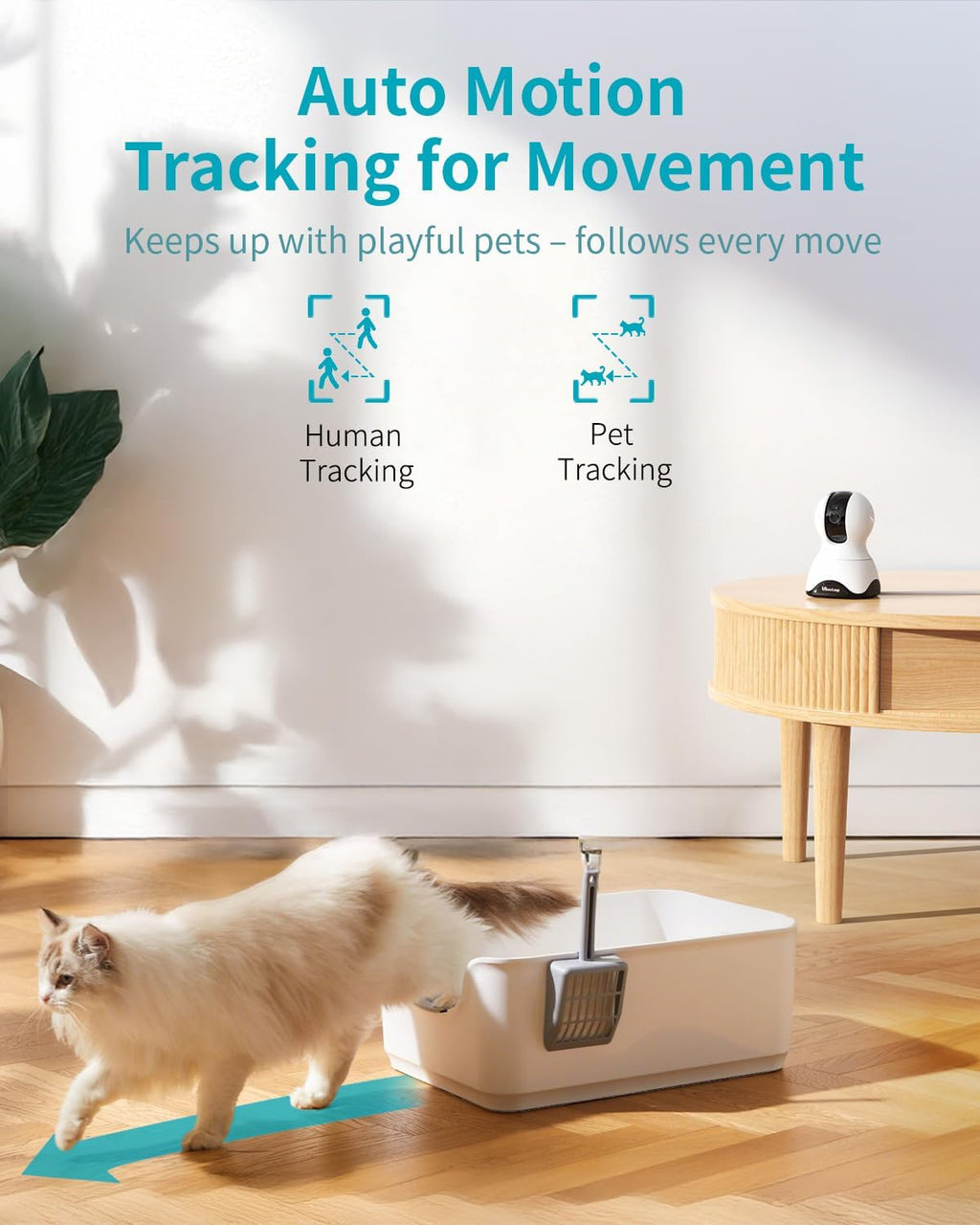 VIMTAG Security Camera Indoor, 4K UHD Pet Camera with Phone App for Dog/Cat, 360° Pan/Tilt Cameras for Home/Nanny/Baby/Room, Night Vision, Motion Tracking, 5G/2.4GHz WiFi, 2-Way Audio, Cloud & SD Card