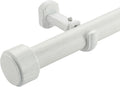 Heavy Duty Curtain Rods - 1 1/4" Large Diameter Premium Nonadjustable Curtain Rod - 36in/3ft Custom Window Treatment Rods with Durable Aluminum Brackets and End Caps,White Finish