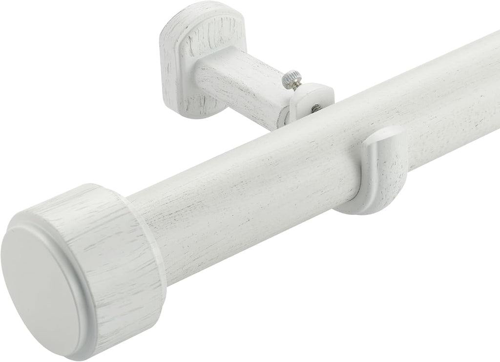 Heavy Duty Curtain Rods,1 1/4" Large Diameter Premium Nonadjustable Curtain Rod,54in/4.5ft Custom Window Treatment Rods with Durable Aluminum Brackets and End Caps,White Finish