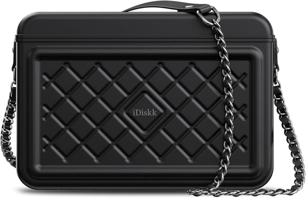 iDiskk Security Lock Box, Metal Safe Box with Anti-Theft with Fingerprint and Password Unlocking, MFi Certification Compatible with Find My App (iOS Only) Ideal for Secure Storage of Valuables