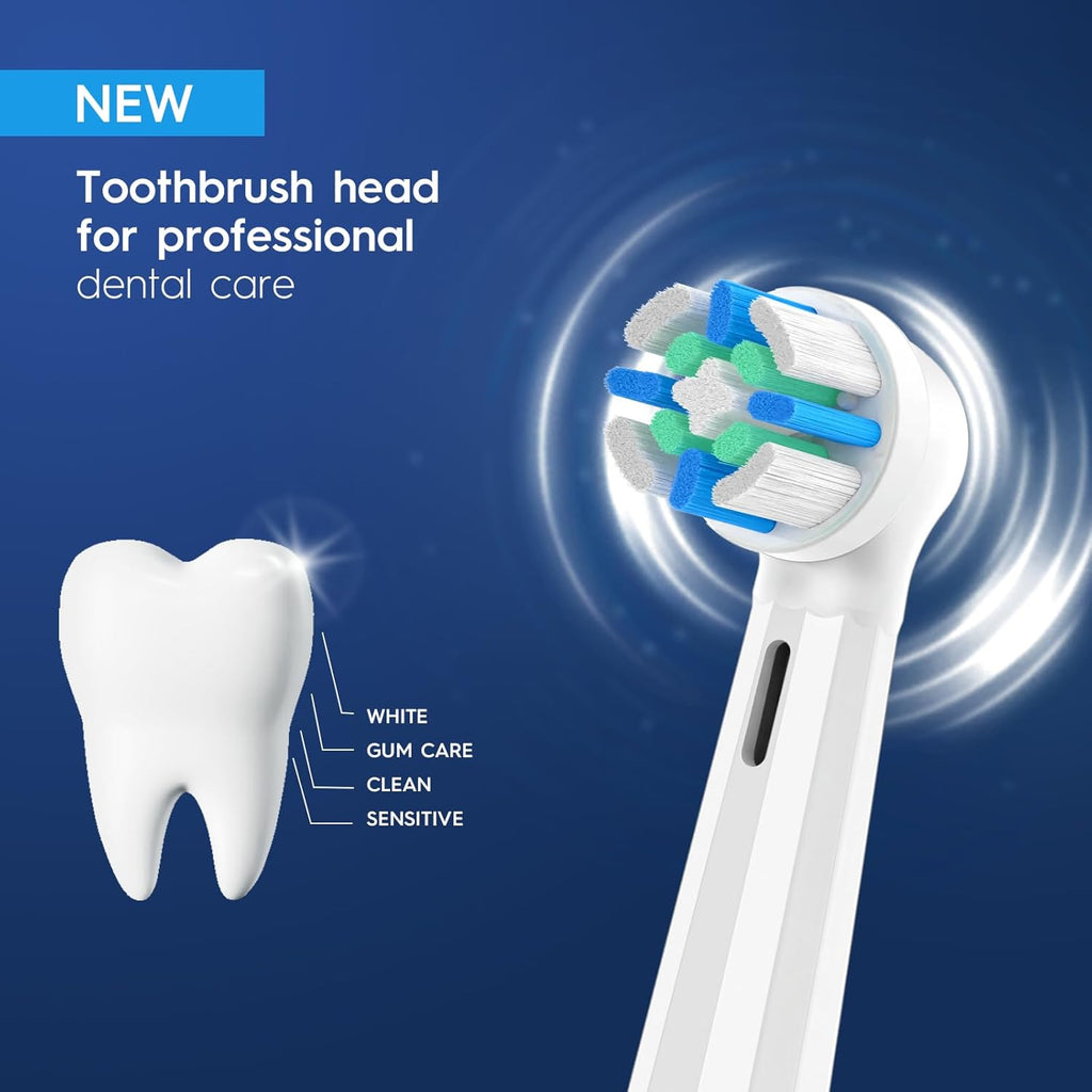 8 Pack Smart Cleaning Replacement Heads Compatible with Oral B iO 2 3 4 5 6 7 8 9 10 Series Electric Toothbrush, Brush Heads Compatible with Oral B iO Electric Handles (White)