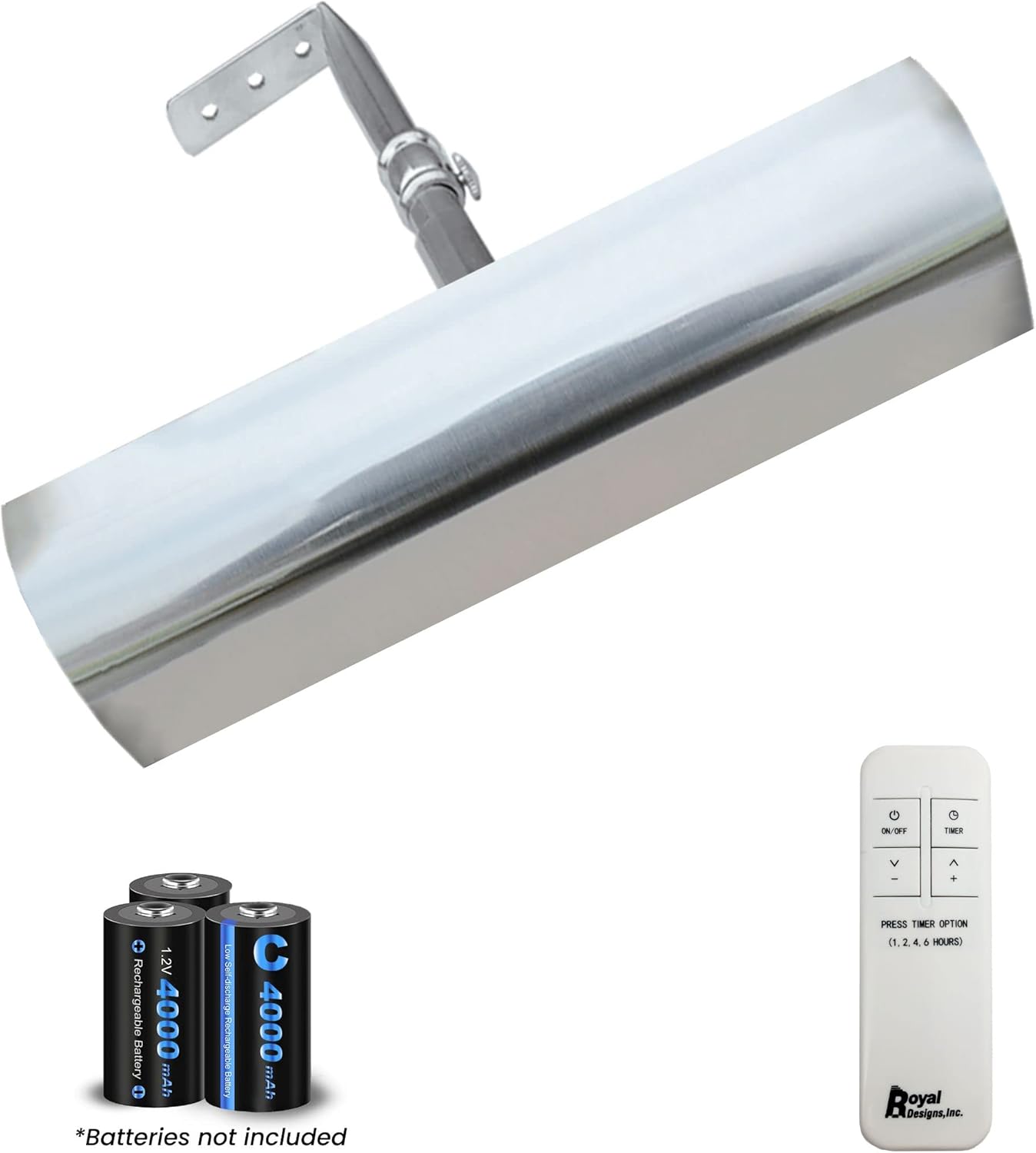 Royal Designs, Inc. Cordless Remote Control LED Picture Light, Dimmable with Timer Function, Brushed Nickel, 6.75 Inches