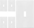 ENERLITES Screwless Toggle Switch Wall Plate, Child Safe Light Switch Cover, Standard 1-Gang 4.68" x 2.93", Unbreakable Polycarbonate Thermoplastic, UL Listed, SI8811-W-5PCS, Glossy, White, 5 Pack