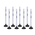 8 Pack Traffic Delineator Posts – High Visibility Reflective Safety Cones with Spring Base for Roadway, Parking, Garage, Construction Zones (White, 36 Inch)