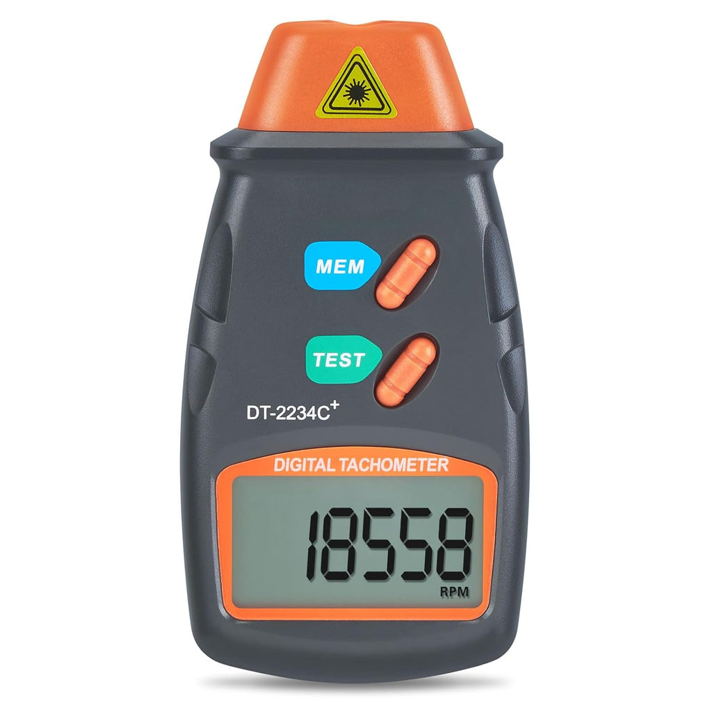 FITNATE Digital Laser Photo Tachometer Non Contact RPM Tach, Noncontact Laser Photo Sensor with 2.5RPM to 99999 RPM