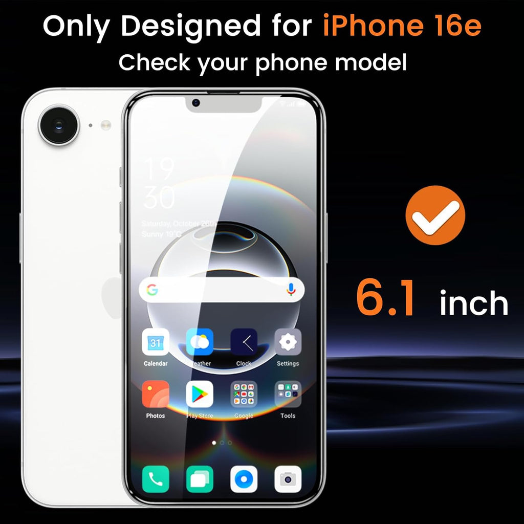3+3 Pack Privacy Screen Protector for iPhone 16e 6.1-Inch with 3 Pack Camera Lens Protector, Anti Spy Tempered Glass Film 9H Hardness Bubble Free Case Friendly