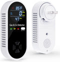 Gas and Carbon Monoxide Detectors Plug in, 4-in-1 Portable CO & Natural Gas Leak Detector with Temperature & Humidity Display for Home, Hotel, RV & Travel