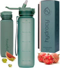 Hydracy Water Bottle with Time Marker -Large BPA Free Water Bottle & No Sweat Sleeve -Leak Proof Gym Bottle with Fruit Infuser Strainer & Times to Drink -Ideal for Fitness Sports & Outdoors