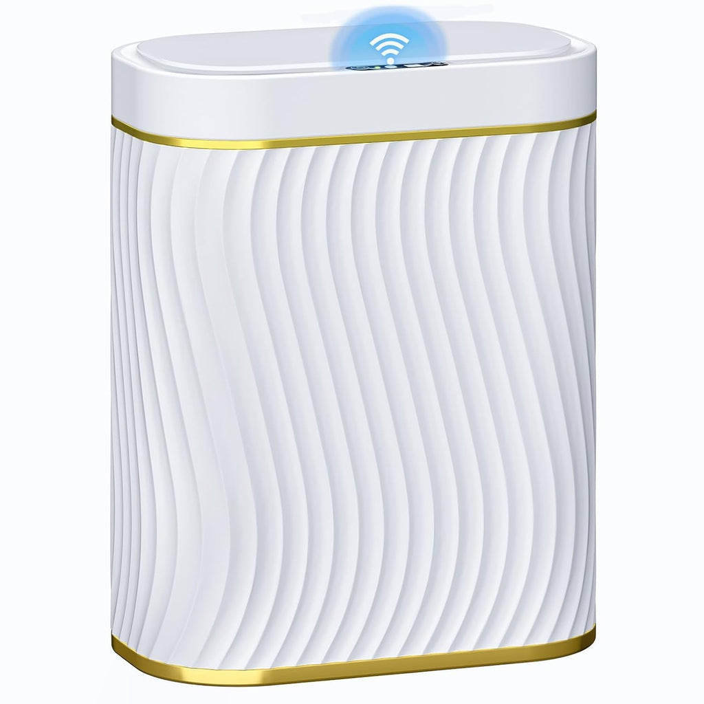 steo spce Automatic Motion Sensor Bathroom Small Trash Can with Lid, 2.6 Gallon Touchless Slim Garbage Can, Smart Waterproof Trash Bin for Bedroom, Restroom, Living Room, Office