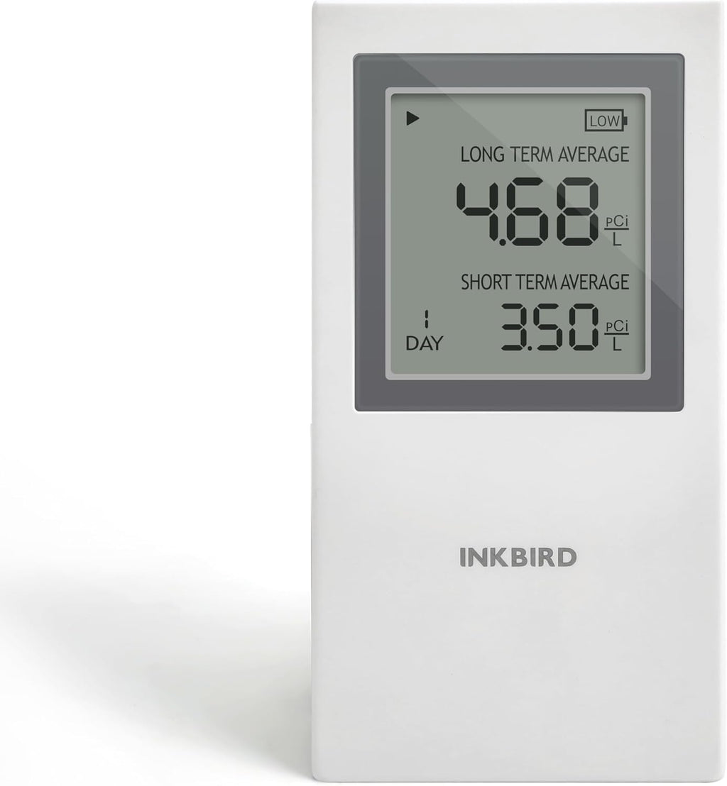 INKBIRD Radon Detector for Home | Radon Tester with Short & Long Term Monitoring | 3 AAA Battery Operated | USA Version Pci/L