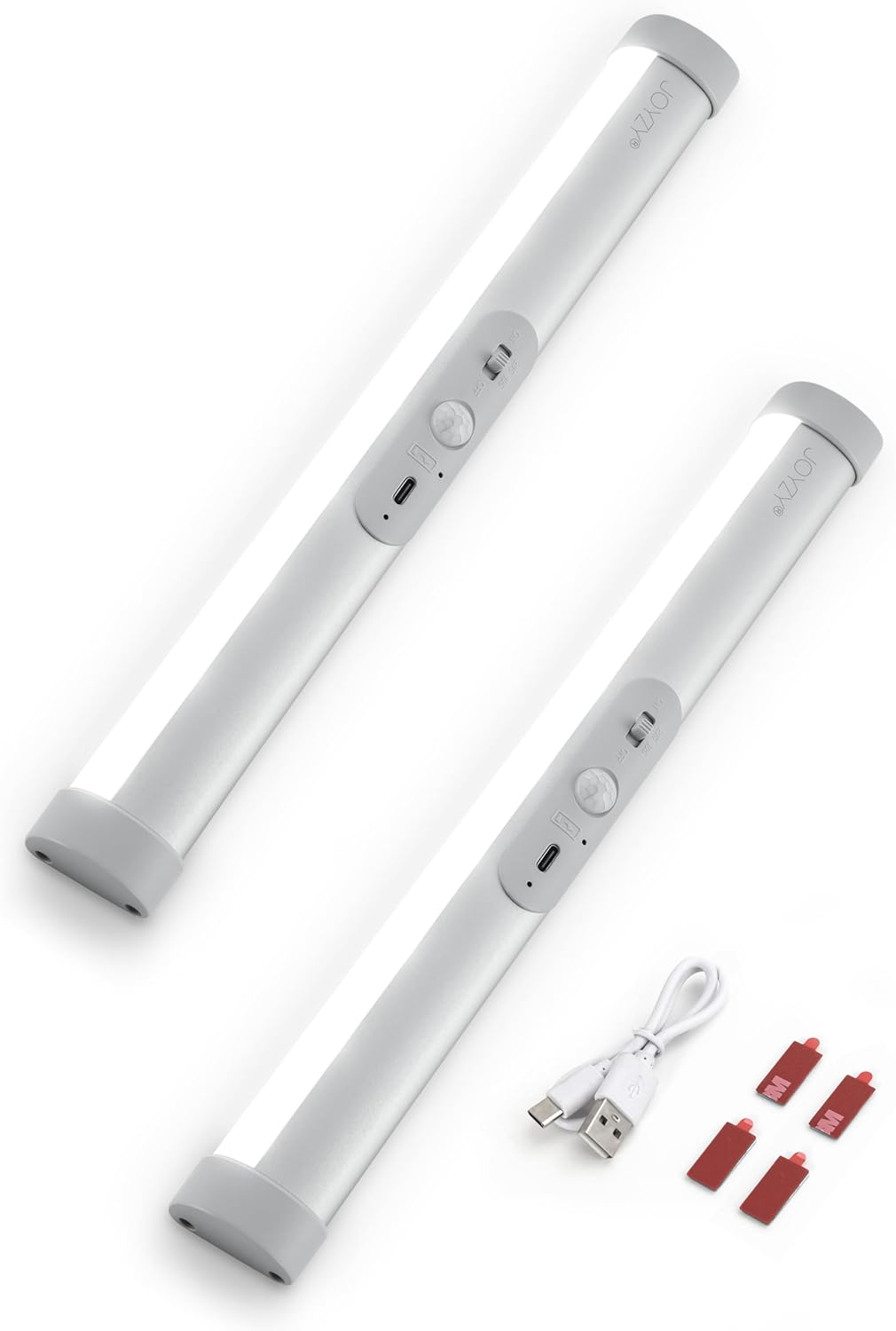 Joyzy 2 Pack Automatic Motion Sensor Closet Lighting with Eye-Protection Design Closet Lights, LED Wireless Pantry Light, Rechargeable Wardrobe Lamp Cabinet Light(100 Lumen, 6000k 80+CRI)