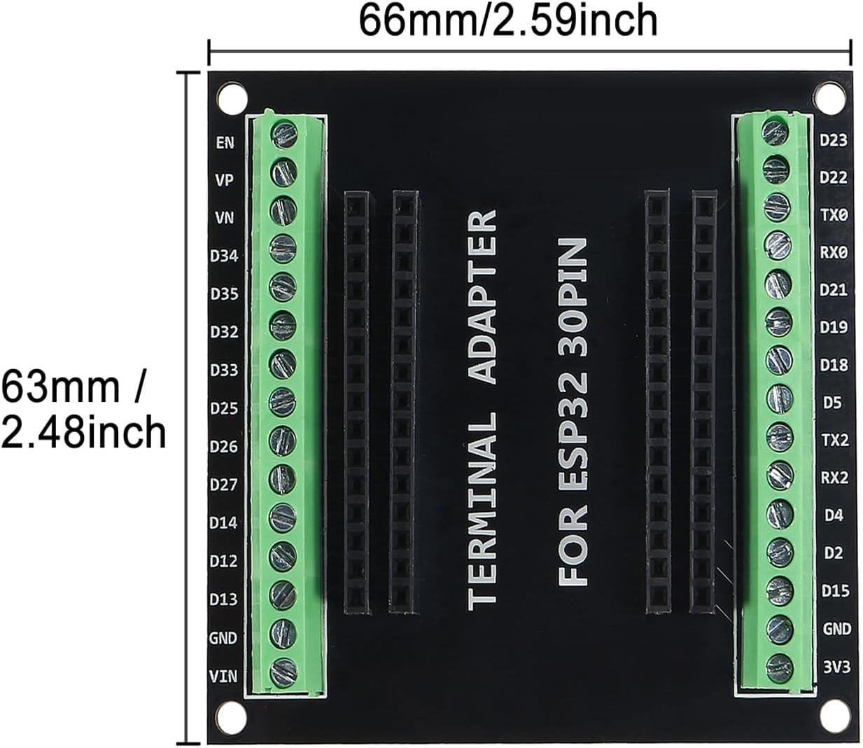 4Pcs ESP32 30Pin Breakout Board GPIO 1 into Expansion Development Board Compatible with 30 Pins ESP32S ESP32 ESP-WROOM-32 Board
