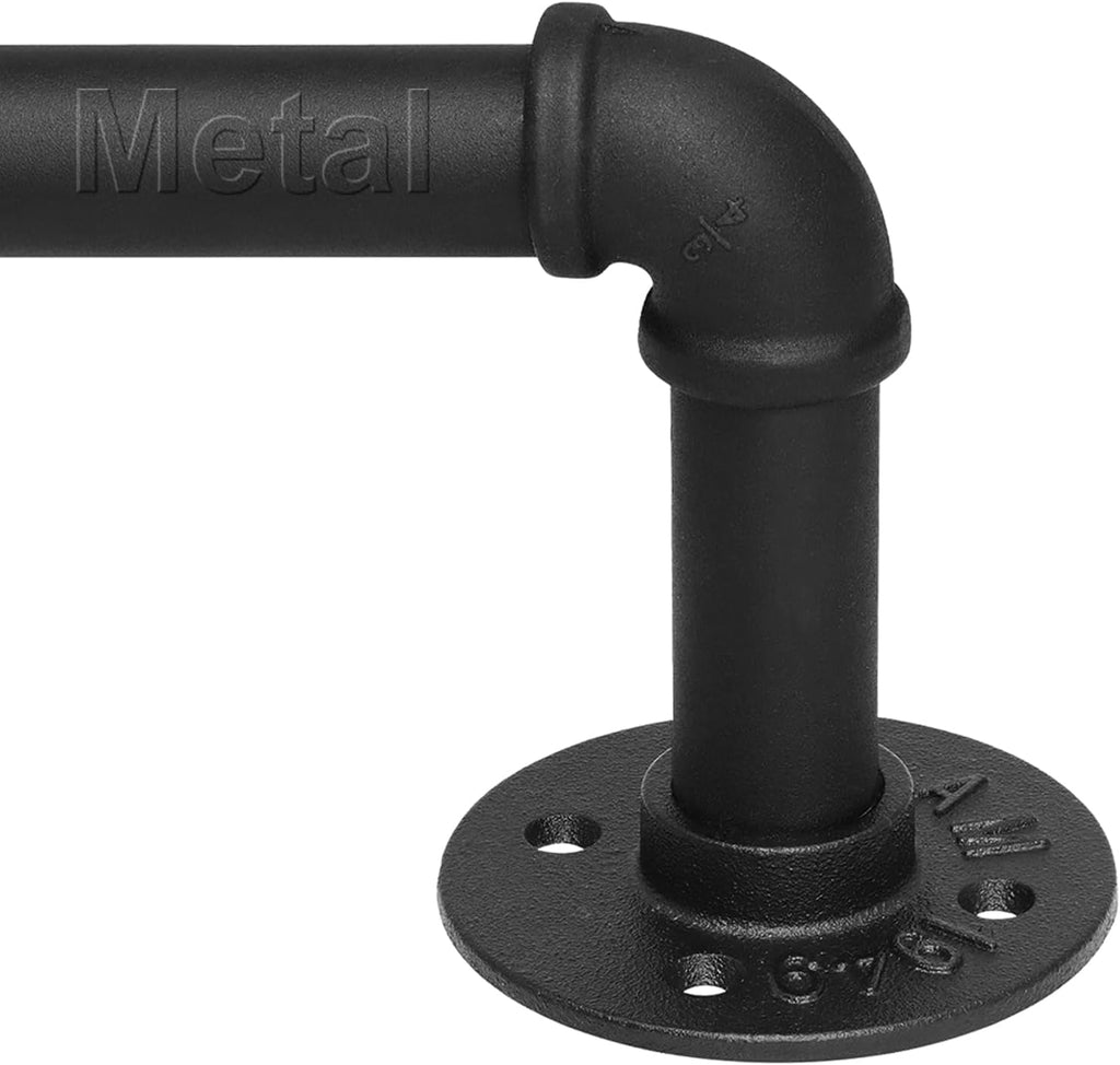 Refrze Curtain Rods for Windows 72 to 144 Inch, 1"Black Curtain Rod Industrial Wrap Around,Adjustable Heavy Duty Blackout Curtain Rods for Ceiling,Bedroom,Outdoor Patio