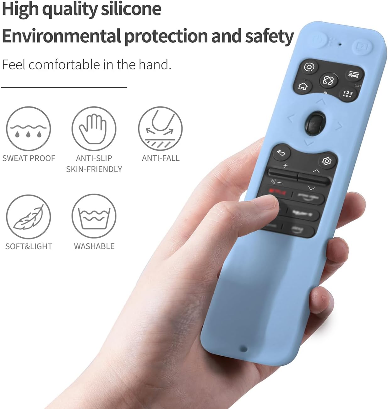 Silicone Case for LG MR25GA Remote Cover Compatible with 2025 LG OLED Smart TV C5 B5 G5 M5 Series Remote Protective Case Cover (Glow Blue)