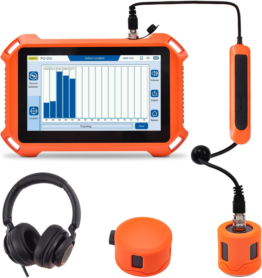 PQWT 125A Underground Water Leak Detector, Indoor Wall & Ground Water Pipe Leak Detection