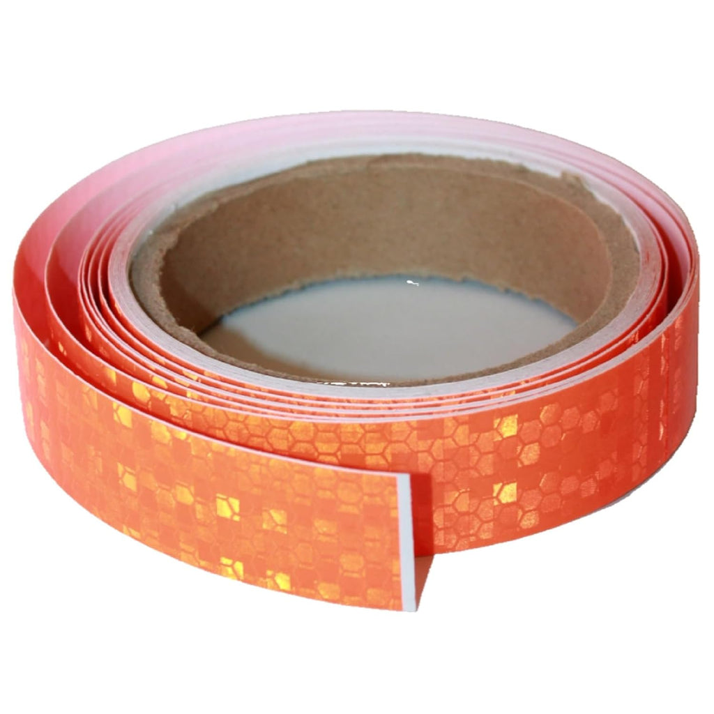 Orange Reflective Tape Outdoor Waterproof 1 inch, High Visibility Industrial Marking Tape, Safety Adhesive Stickers (15 feet)