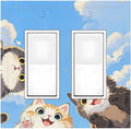 Decorative Outlet Covers Orange Gray Cute Cat Sky Cloud Cat S Paw 2 Gang Double Gfci Rocker Electrical Wall Panels Light Switch Cover Plate For Kids Room Nursery Decor