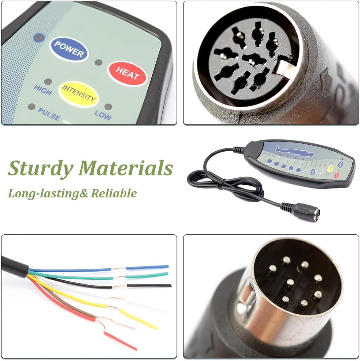 8 Female Pin Hand Remote Control for Massage Power Lift Recliner Chair DN-03 Heat and Vibration Controller for Sofa Chair with 30 in Length Extension Connection Cord Cable 12VDC