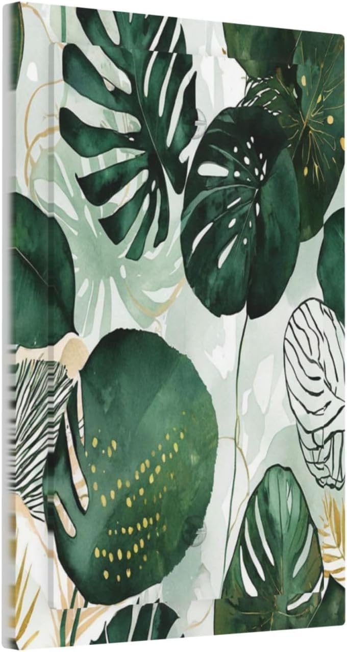 Light Switch Cover Plate Boho Tropical Leaves 1 Gang No Device Blank Electrical Wall Plates Faceplate Decorative Switch Plate for Bedroom Bathroom Decor