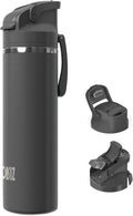 OISIZ Insulated Water Bottle 24 oz with 2 in 1 Spout and Straw Lid,One Click Safety Lock,100% Leakproof,Keep Cold 24H,Vacuum Stainless Steel Water Bottle for School,Travel and Sports,Dishwasher Safe