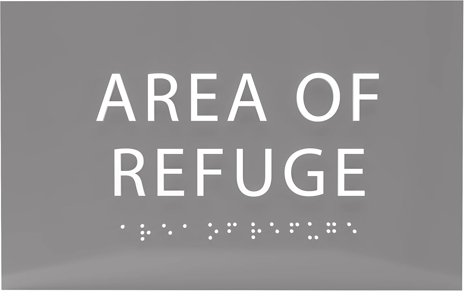 6" X4" Area of Refuge Sign - ADA Compliant Tactile Graphics Grade 2 Braille Text | Wall Mount Plastic Signs for Shopping Malls, Offices, Hotels, Schools, Apartments & Restaurants