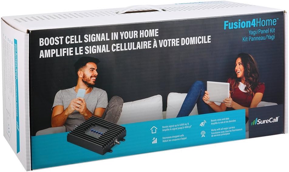 SureCall Fusion4Home Max | Most Powerful 5G/4G Cell Phone Signal Booster for Home | Best- in-Class Extended Range Technology | All-Carrier Verizon AT&T T-Mobile US Cellular | FCC Certified USA Company