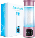 Hydrogen Water Bottle Generator - Up to 6000+ PPB Concentration - SPE/PEM Technology - Voice Reminder - Water Ionizer Machine Suitable for Travel, Daily and Office Drinking - 12oz (Pink)