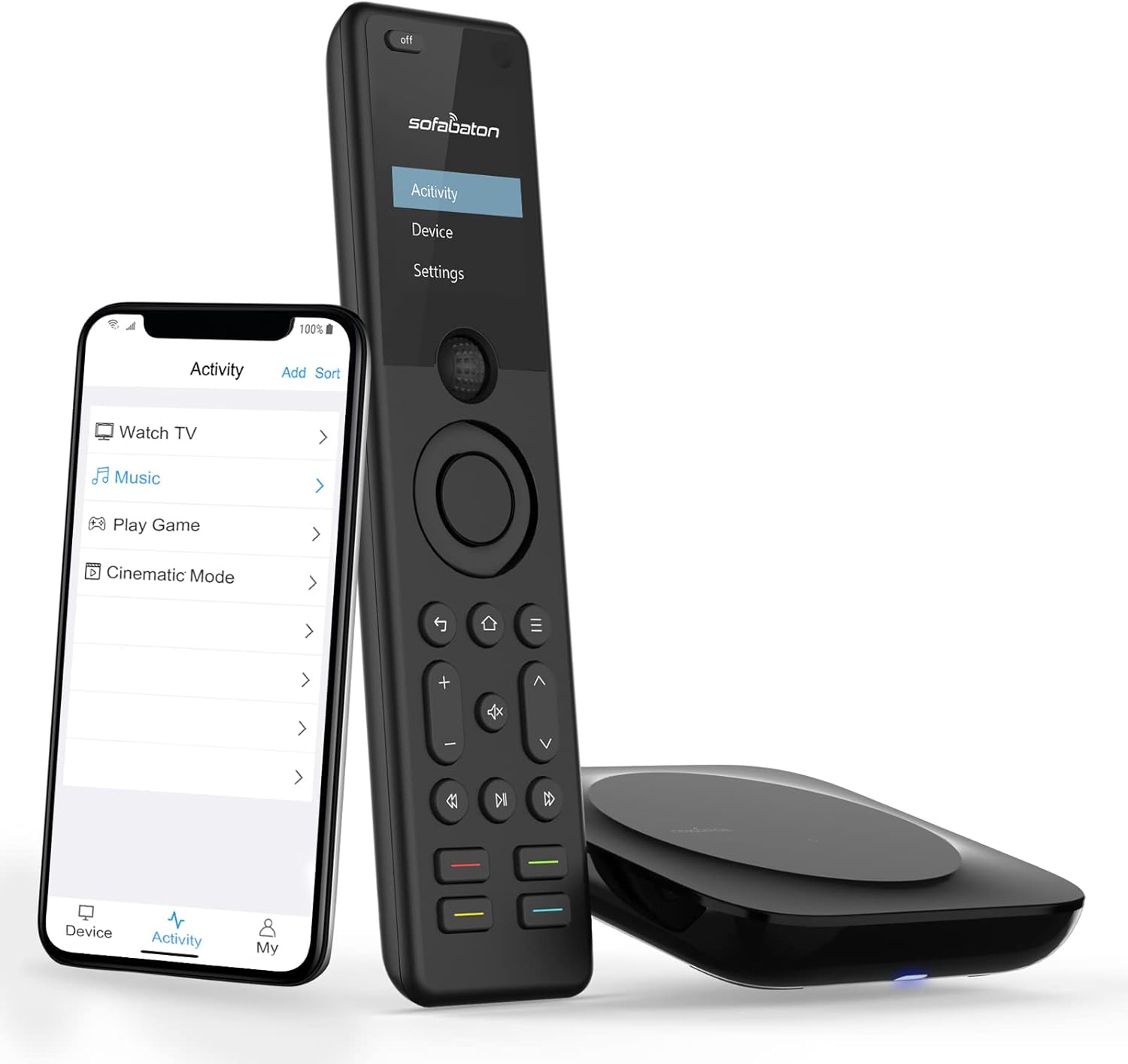 SofaBaton X1 Universal Remote with Hub and App, All-in-One Smart Universal Remote Control with Customize Activities, Control Up to 60 IR/Bluetooth/WiFi Devices