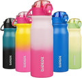 BJPKPK Insulated Water Bottle 25oz Stainless Steel Water Bottles with Straw and Carry Handle Double Wall Metal Thermal Flask