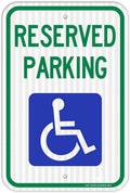(1 Pack) Handicap Parking Sign, Reserved Parking Sign, Large 18" x 12" Engineer Grade Reflective Sheeting, Rust Free Aluminum, Weather Resistant, Waterproof, Fade Resistant, 2 Pre-drilled Holes
