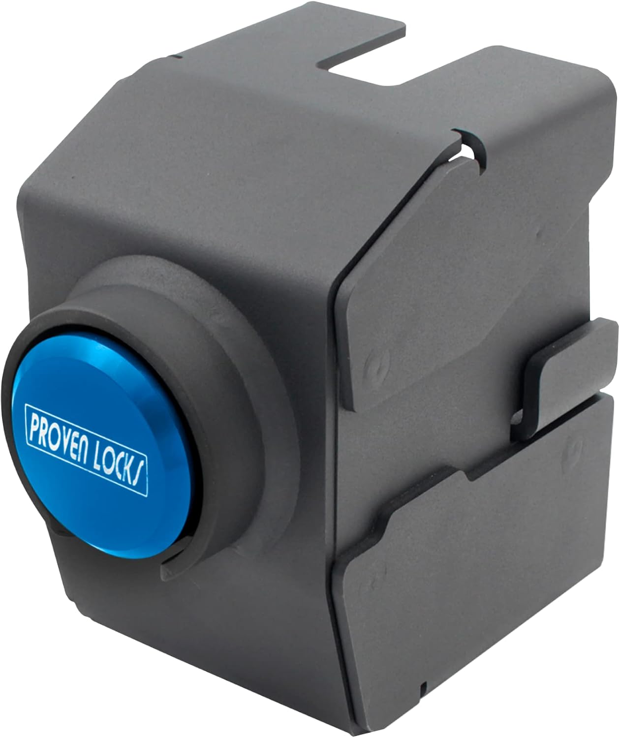 Proven Industries Model 2178-A Trailer Lock, Fits 2-Inch Yoke-Latch Trailer Couplers, Secures Safety Chains, Made in The USA, (Blue)
