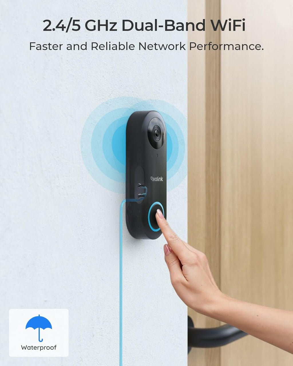 REOLINK Video Doorbell Camera with 256GB microSD Card Bundle, Wired Video Doorbell, 5Ghz/2.4Ghz WiFi, 256GB SD Card for Local Storage, Chime Included