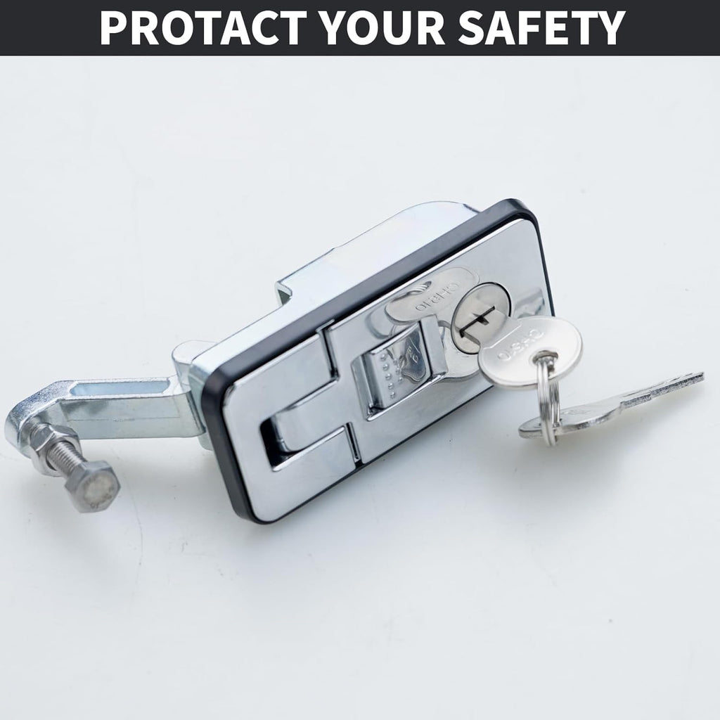 Loclink Compression Latch Lock Marine Grade Zinc Alloy for Boat Hatches, RV Camper Adjustable Lever Push Nutton Latches Hand Operated, 2-Pack with 4 Keys